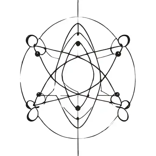 Triangle And Circle Rotating Around A Sphere In 3D Like A Atom Model