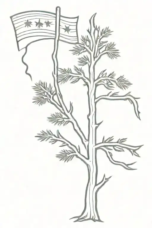 Flag Spruce Tree Roots Jesus Christ