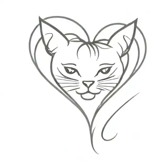 Gothic Style Heart With Cat Ears