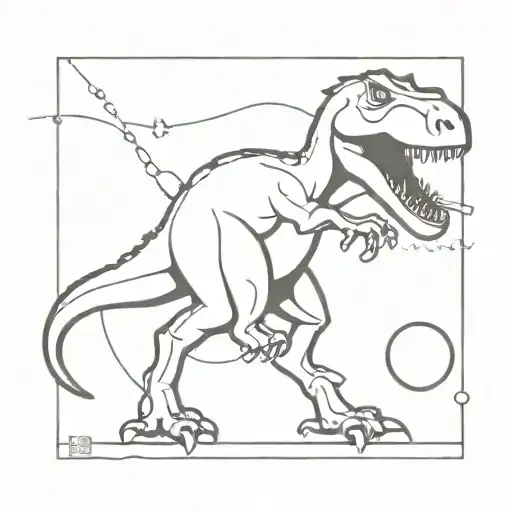 A Futuristic Interpretation Of A Dinosaur Playing Padel