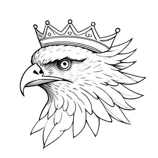 Head Of A Hawk With A Crown