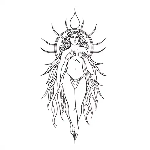 Hecate Goddess Outline Simple