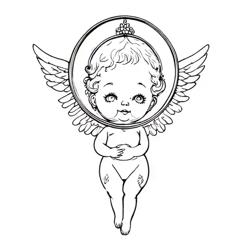 Kewpie Angel In Mirror