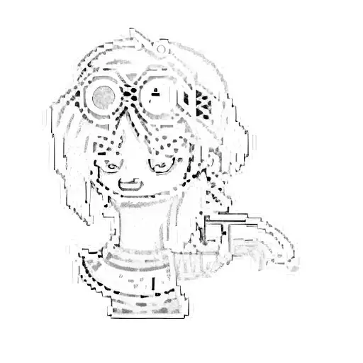 A Blue Haired Girl With Goggles And A Sword