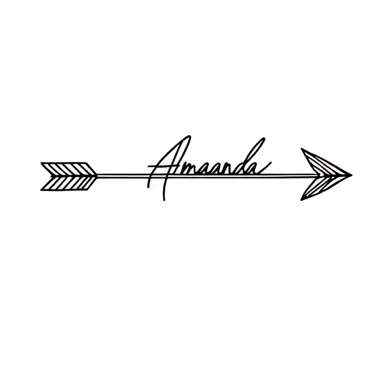 Name Amanda With An Arrow Across It