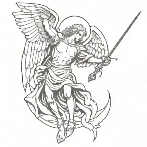 Saint Micheal The Arch Angel With Lighting Bolt