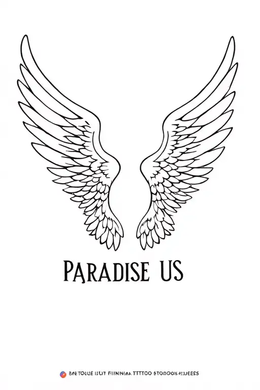 2 Wings In The Middle Of The Text Paradise Us Unique Design