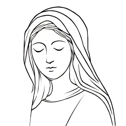 Mother Mary Modern Outline