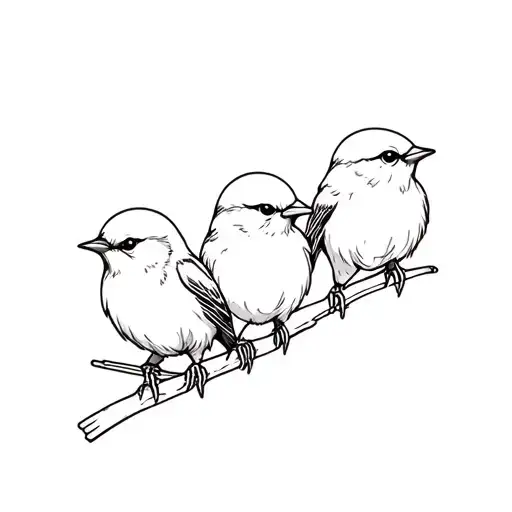 Three Little Birds Perched