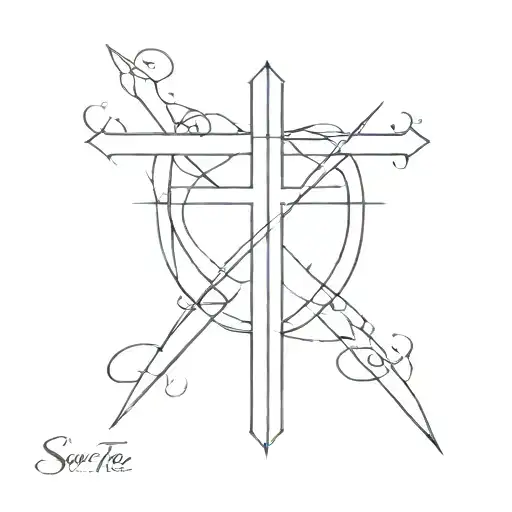Cross Symbol With Amor Fati Text