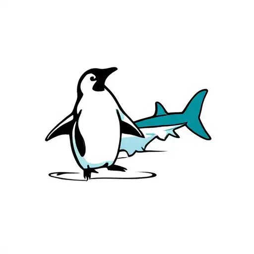 Penguin And Shark