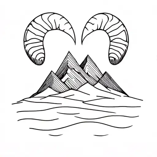 Aries And Mountains Across