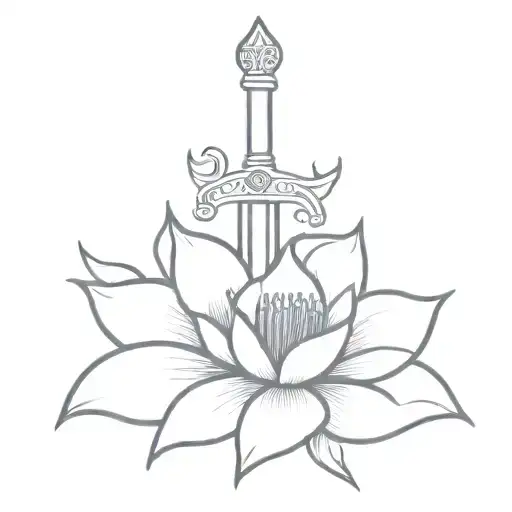 Sword In A Bed Of Intedwind Flowers