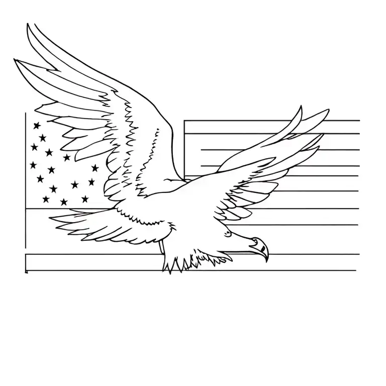 American Flag And Bald Eagle