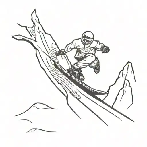 Snowboarder Carving Down A Mountain Of Music Barlines