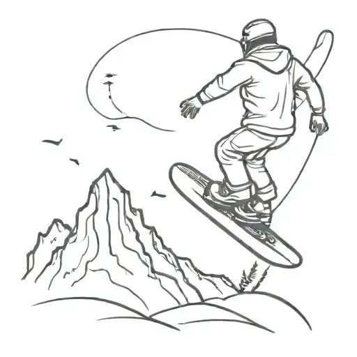 Snowboarder Riding Down A Musical Mountain