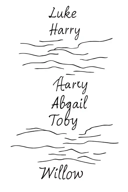 Waterfall With The Names Luke Harry Abigail Toby Willow