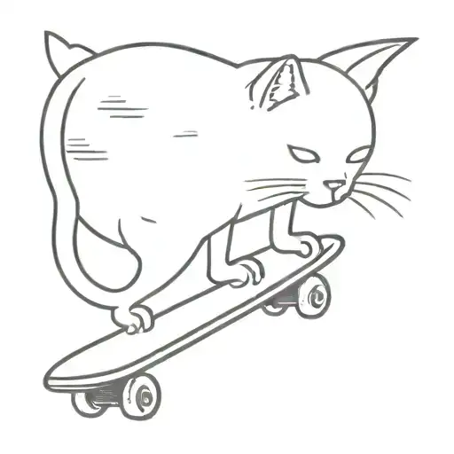 Cat On A Skateboard
