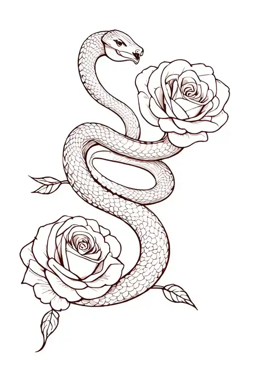Snake And Roses