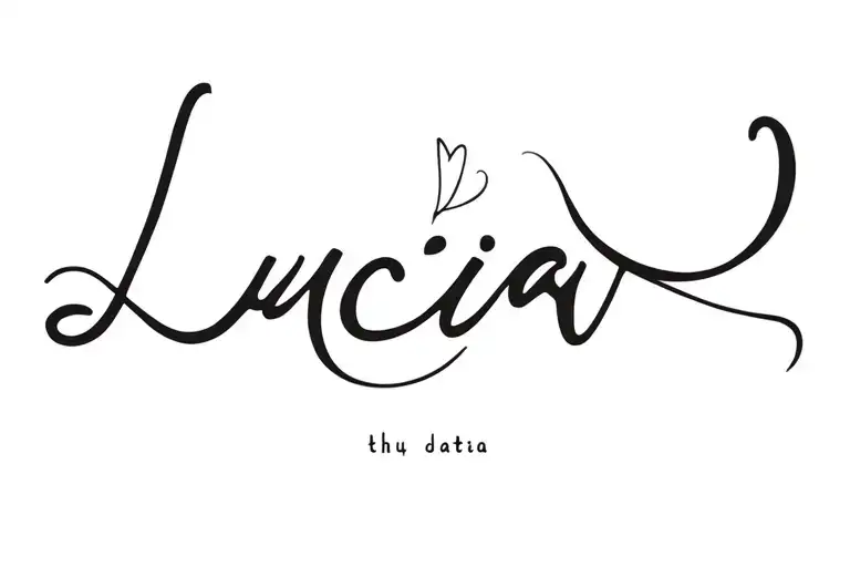 The Name Lucia With A Date Mixed With The Infinity Form