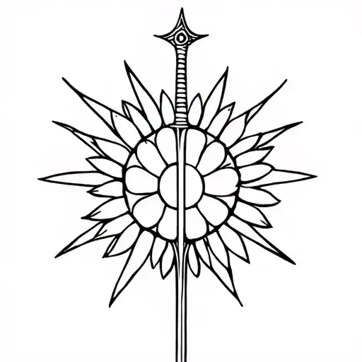 Sword In The Sun Whose Instead Of Rays Of The Sunflower Petal