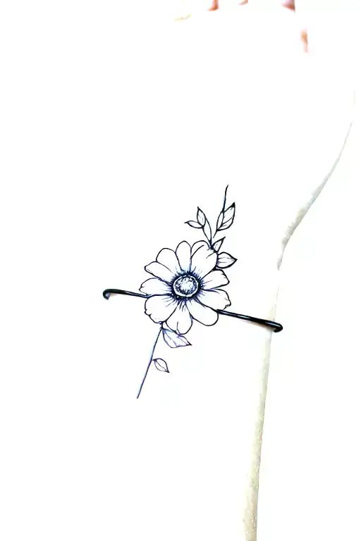 Flower Bracelet Tattoo On Forearm