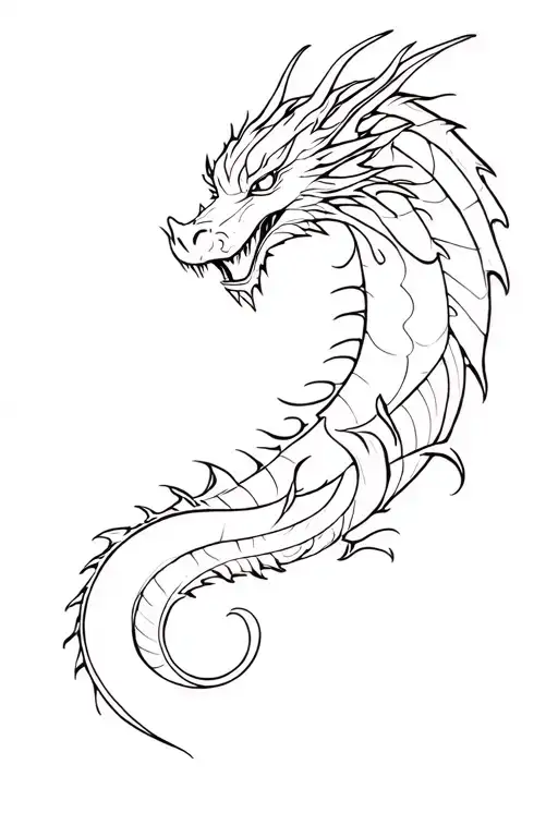 Dragon Tattoo Design Combining Elements
