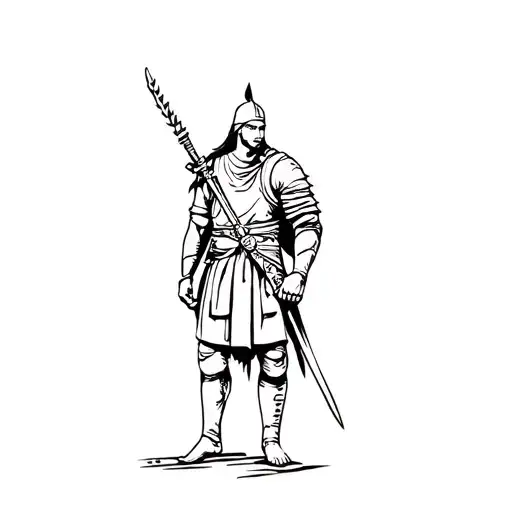 Warrior Soldier With Sward Handle