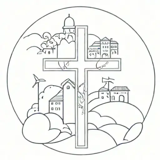 Central Christian Cross With Favelas Around It
