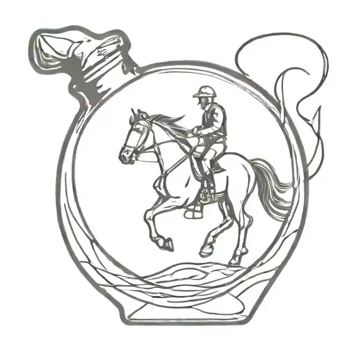 A Parachute Holding A Horse In A Whisky Bottle