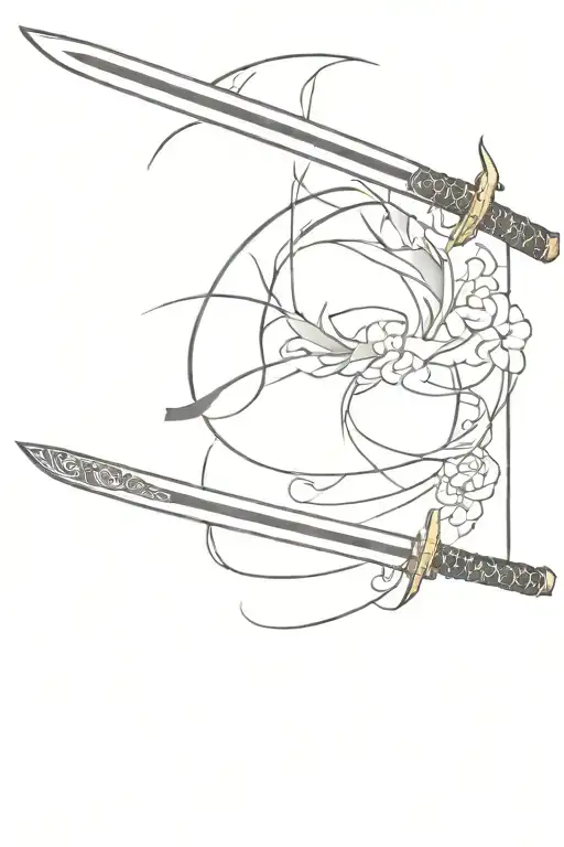 Samurai Sword Japanese Tattoo Design