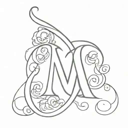 Letter M With Taurus Protecting Gemini Sign