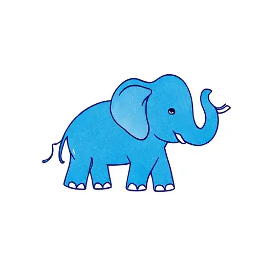 Small Cute Blue Elephant