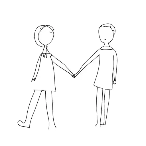 Daughter And Son Holding Hands