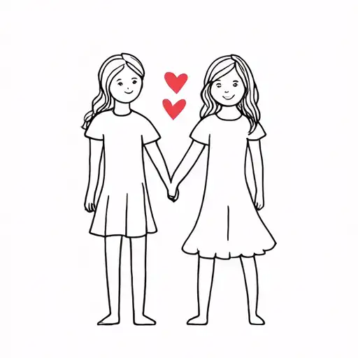 Daughter And Son Holding Hands Holding A Heart