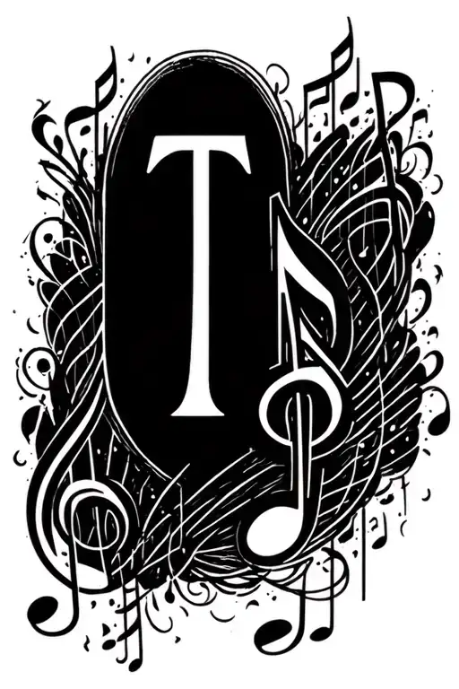 Musical Note With Letter T