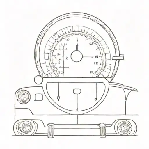 Incorporate A Retro Car Dashboard Into A Minimalist Tattoo Design