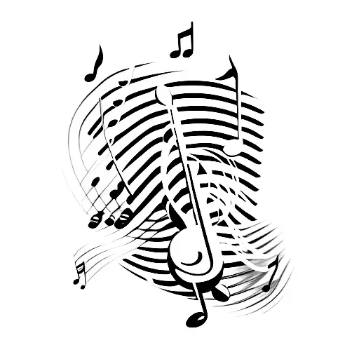 Musical Notes Forming An Animal