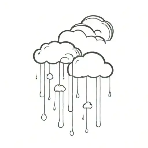 Rain And Rainbow Cloud Shaped Like