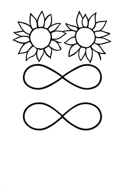 Sunflower And Infinity Symbol For Mother And Daughter