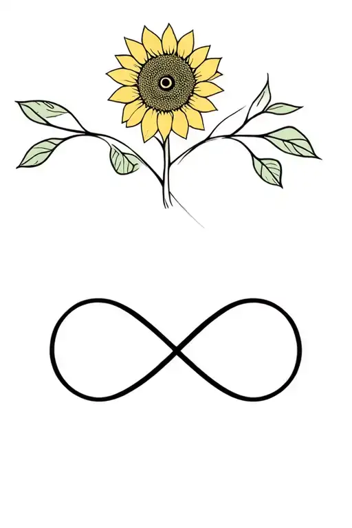 Sunflower And Infinity Symbol For Mother And Daughter
