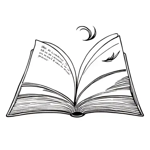 A Tiny Open Book With Elegant Pages Fluttering