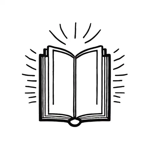 Half Opened Book With Fluttering Pages With Book Spine Shown