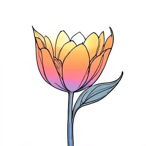 Tulip With Sunset Sky