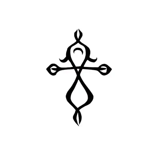 Gye Nyame Symbol Incorporated With Cross