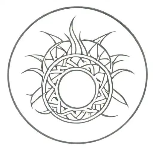 Circle Polynesian Tatoo Design