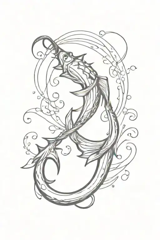 Filler Tattoo Of A Fishing Hook