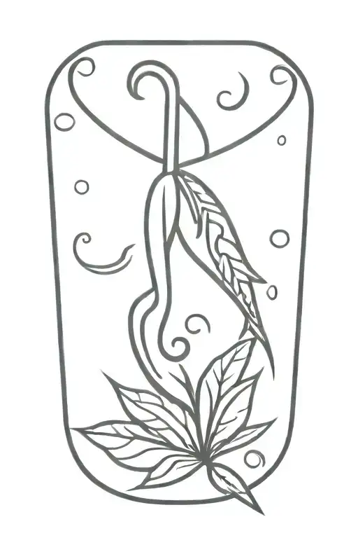 Filler Tattoo Of A Fishing Hook With A Pot Leaf Hanging From It