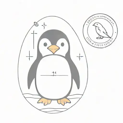 Cute Penguin With Coordinates Integrated