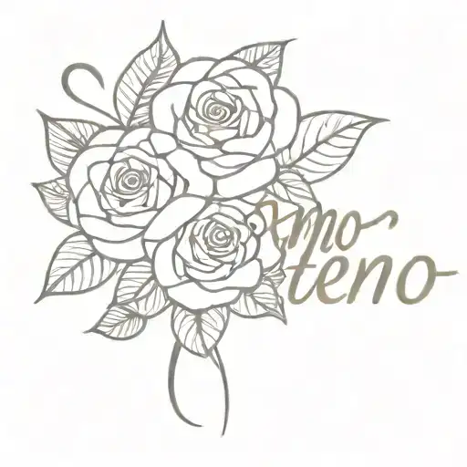 Amor Eterno In Cursive With Roses In The Background